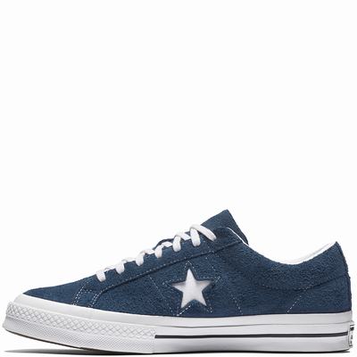 Converse One Star Premium Suede Low Tops Womens - Navy/White/White Shoes (806EICNM)
